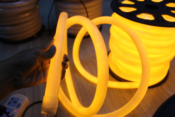 bán nóng trang trí màu vàng 24v 360 độ vòng dẫn đèn neon linh hoạt