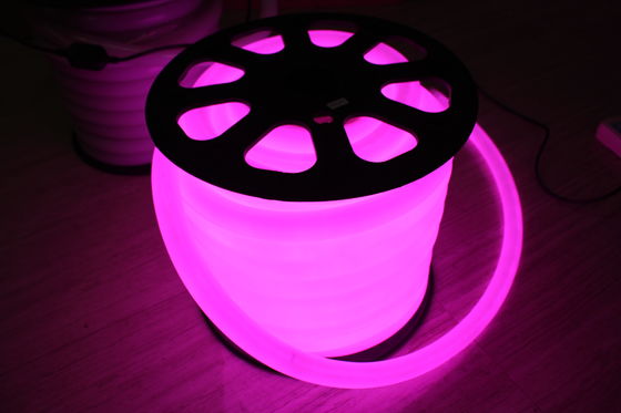 360 độ tròn 100 leds / m 25m cuộn màu tím 110v neon flex ánh sáng chống nước
