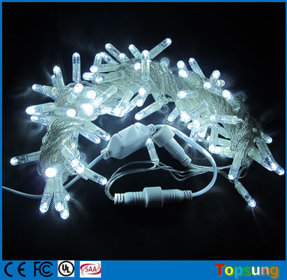 10m kết nối chống lạnh màu trắng LED xmas trang trí đèn bong bóng vỏ 100 bóng đèn