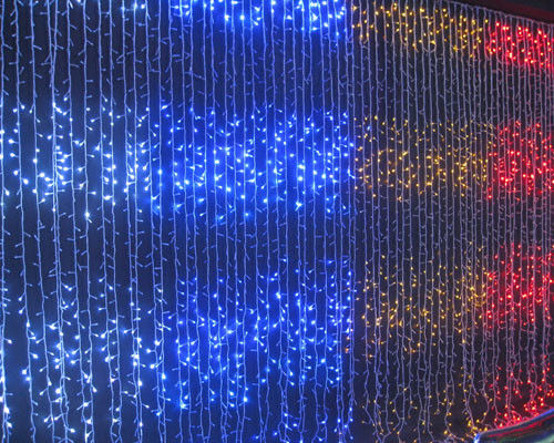 siêu sáng 127v fairy ngoài trời đèn Giáng sinh uk rèm cho tòa nhà