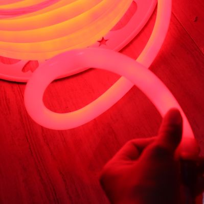 110V 220V 360 độ phát sáng LED tròn linh hoạt dây neon Màu đỏ sáng