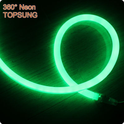 12V IP67 vòng dẫn neon flex 16mm mini 360 độ dây thừng màu xanh lá cây đèn ống mềm