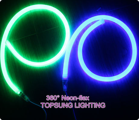 110V 360 độ phát ra 16mm tròn mỏng dẫn neon flex đèn Giáng sinh màu xanh lá cây
