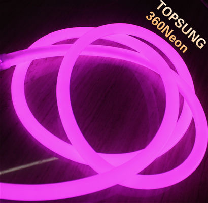 16mm 360 độ tròn màu hồng lễ hội ánh sáng dẫn đèn neon flex 220V 120 SMD2835