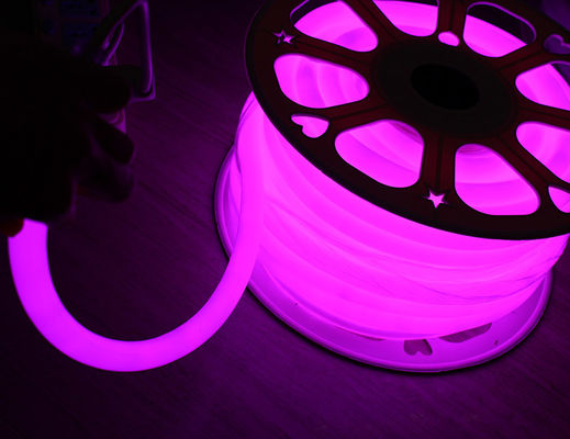 Đèn neon ống PVC tròn 16mm 360 độ LED neon flex DC24V màu hồng