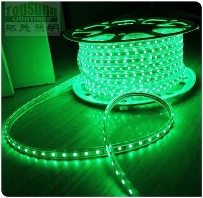 Mới đến 220V AC LED dải dải led linh hoạt 5050 smd màu xanh lá cây 60LED/m dải
