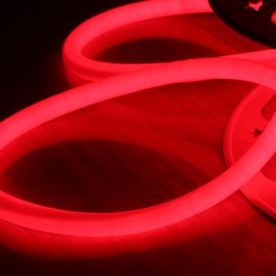 360 độ tròn màu đỏ LED neon flex 24v IP67 chống nước cho tòa nhà