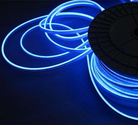 Mini bên phát ra silicone chống nước ngoài 12v dẫn đèn neon flex dải chiếu sáng 6mm màu xanh