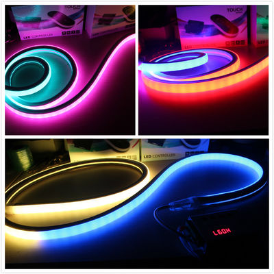 RGB Màu LED Neon Dẻo mềm Neon kỹ thuật số vuông theo đuổi dải neon LED