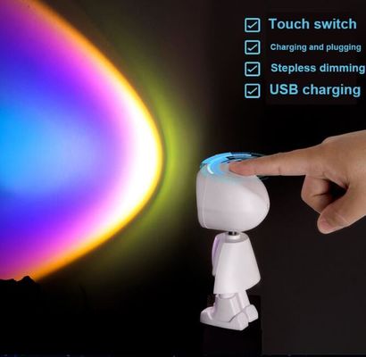 USB sạc robot chiếu hoàng hôn ánh sáng phòng khách trang trí tường